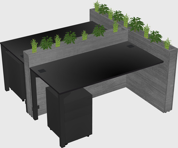 Rectangular shared desk