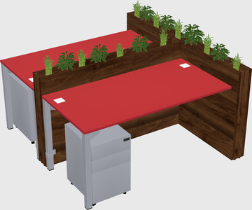 Rectangular shared desk