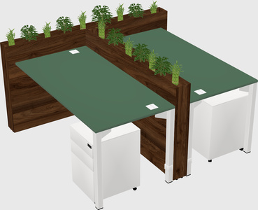 Rectangular shared desk