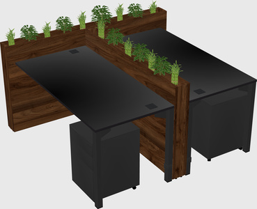 Rectangular shared desk
