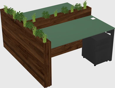 Rectangular shared desk