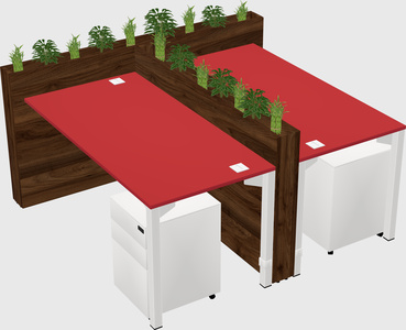 Rectangular shared desk