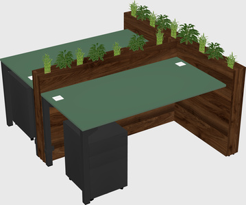 Rectangular shared desk