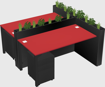 Rectangular shared desk