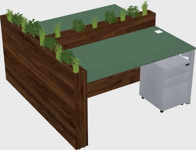 Rectangular shared desk