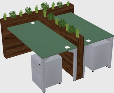 Rectangular shared desk
