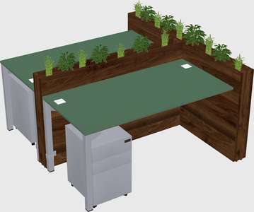 Rectangular shared desk