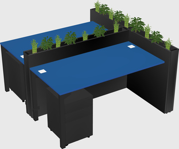 Rectangular shared desk