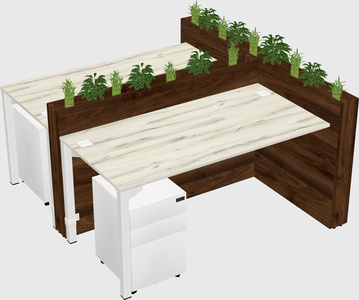 Rectangular shared desk