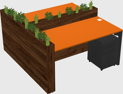 Rectangular shared desk