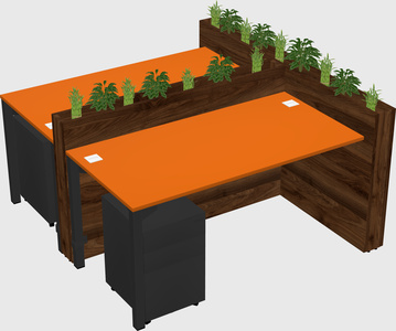 Rectangular shared desk