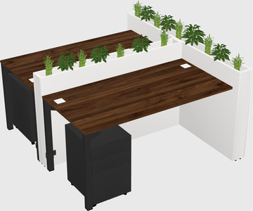 Rectangular shared desk
