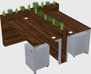 Rectangular shared desk