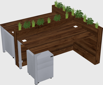 Rectangular shared desk