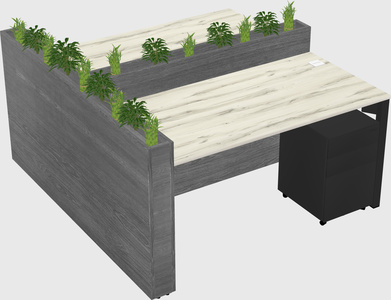 Rectangular shared desk