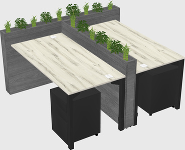 Rectangular shared desk