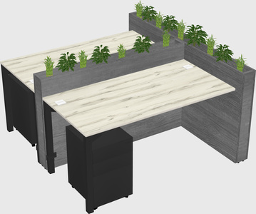 Rectangular shared desk