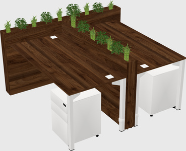 Rectangular shared desk