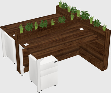 Rectangular shared desk