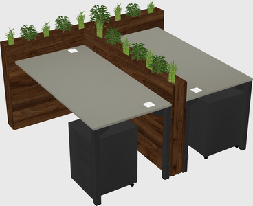Rectangular shared desk