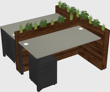 Rectangular shared desk