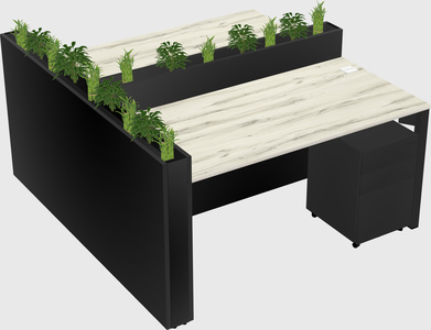Rectangular shared desk