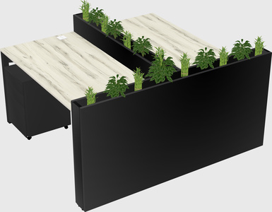 Rectangular shared desk