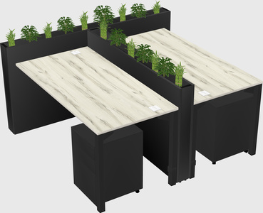 Rectangular shared desk