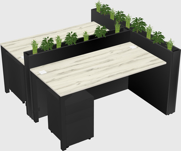 Rectangular shared desk