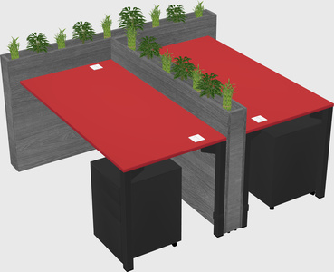 Rectangular shared desk