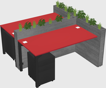 Rectangular shared desk