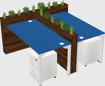 Rectangular shared desk