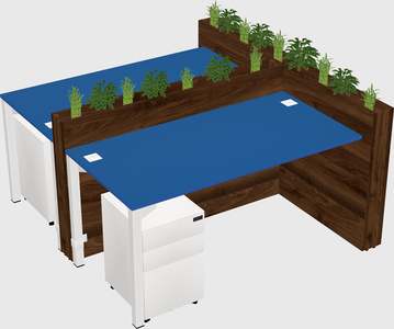 Rectangular shared desk