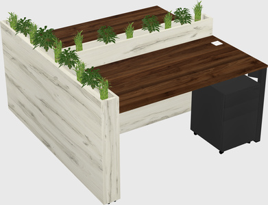 Rectangular shared desk