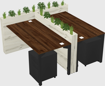 Rectangular shared desk