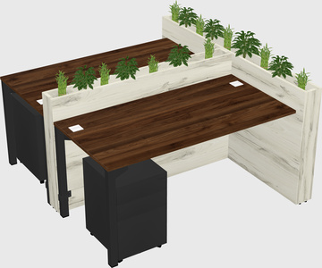 Rectangular shared desk