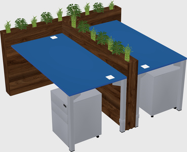 Rectangular shared desk
