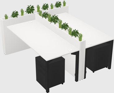 Rectangular shared desk
