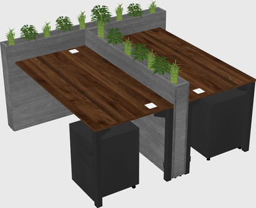 Rectangular shared desk