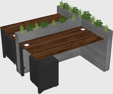 Rectangular shared desk