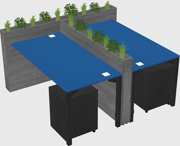 Rectangular shared desk