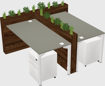 Rectangular shared desk