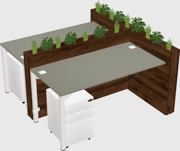 Rectangular shared desk