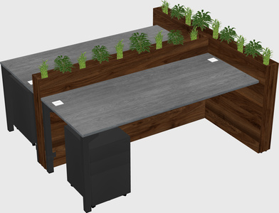 Rectangular shared desk