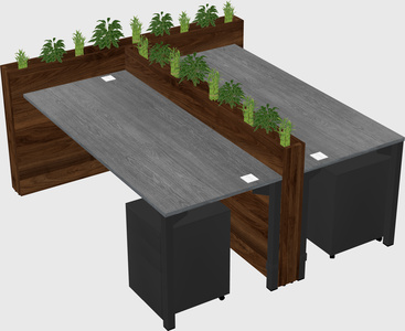 Rectangular shared desk