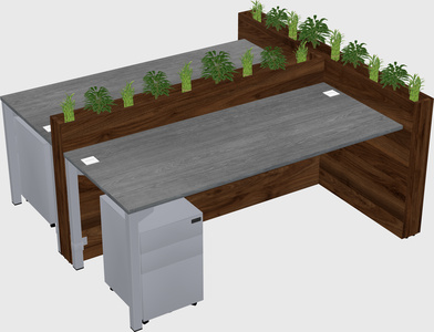 Rectangular shared desk