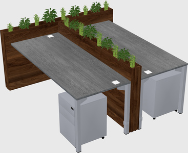 Rectangular shared desk