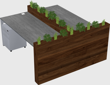 Rectangular shared desk
