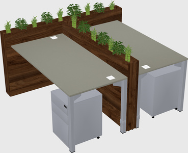 Rectangular shared desk