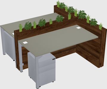 Rectangular shared desk